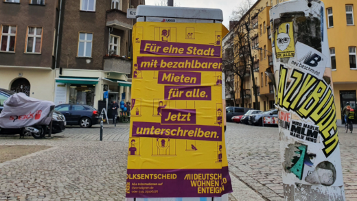 Plakat Initiative Deutsche Wohnen & Co enteignen Friedrichshain Berlin